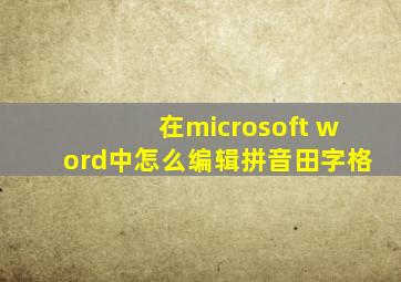 在microsoft word中怎么编辑拼音田字格